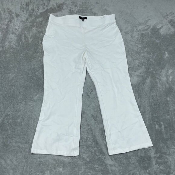 Nicole Miller Womens White Wide Leg Pants Size PXL Stretchy a0551 - Picture 1 of 9